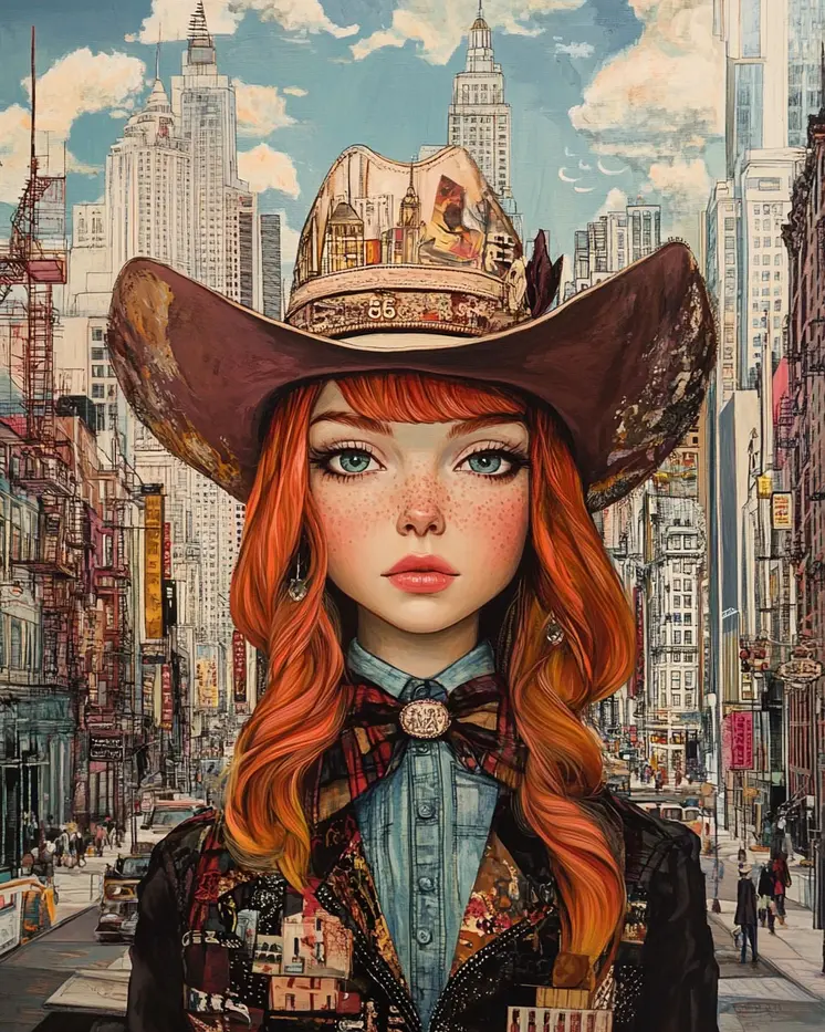 City Cowgirl - Wall Art Prints - Western Decor  8"x10" Artwork - 11"x14" Mat