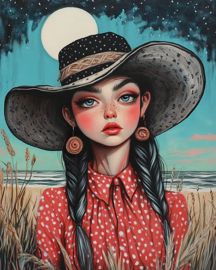Coastal Cowgirl #14 - Wall Art Prints - Western Decor  8"x10" Artwork - 11"x14" Mat