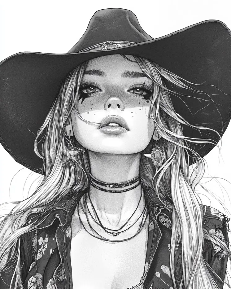 Cowgirl #3 - Cowgirl Wall Art Prints - Western Decor  8"x10" Artwork - 11"x14" Mat