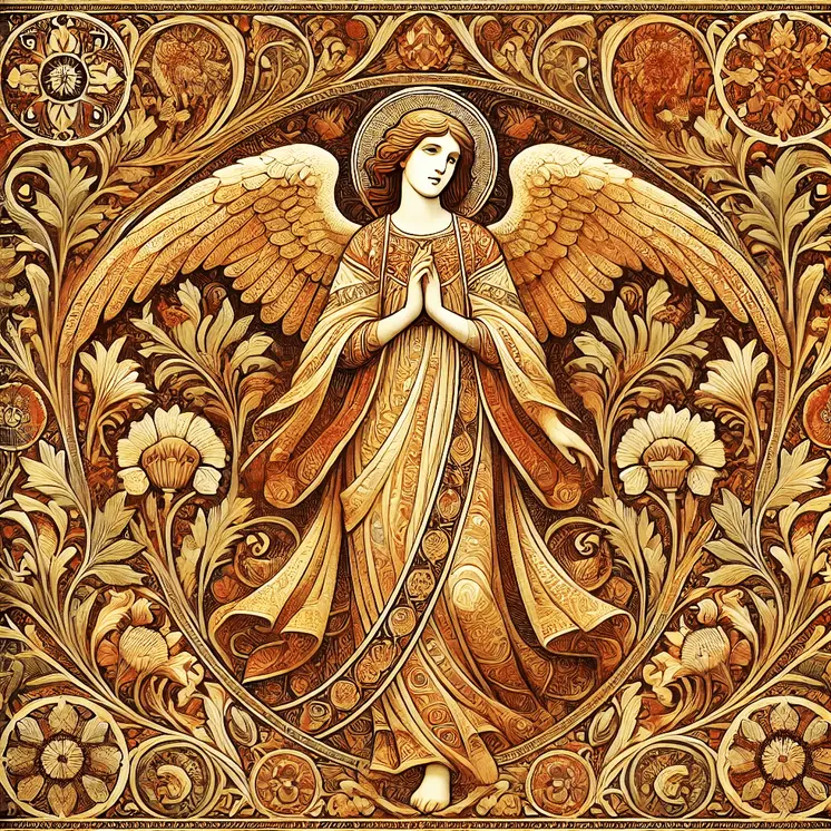 Art Nouveau Angel - Wall Art Print - Square Poster - 8"x8" Artwork - 12"x12" Matte