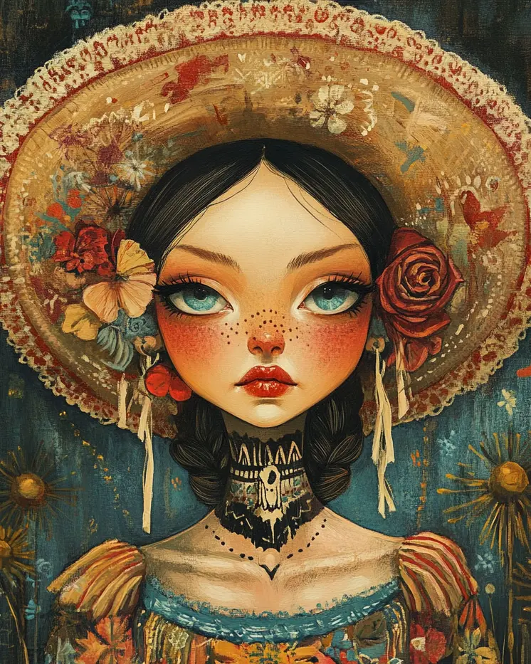 Saucy Senorita - Lowbrow Wall Art Prints - 8"x10" Art Print for 11"x14" Frame