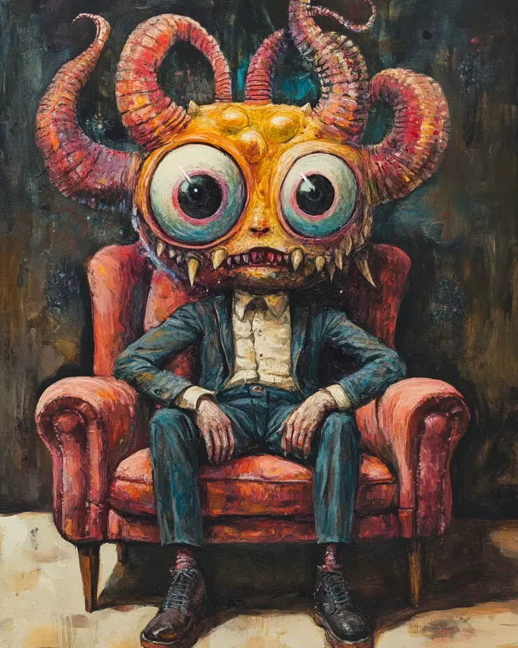 Shocked Octo-Head - Lowbrow Wall Art Prints - 8"x10" Art Print for 11"x14" Frame