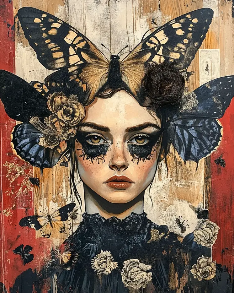 Butterfly Barbie - Lowbrow Wall Art Prints - 8"x10" Art Print for 11"x14" Frame
