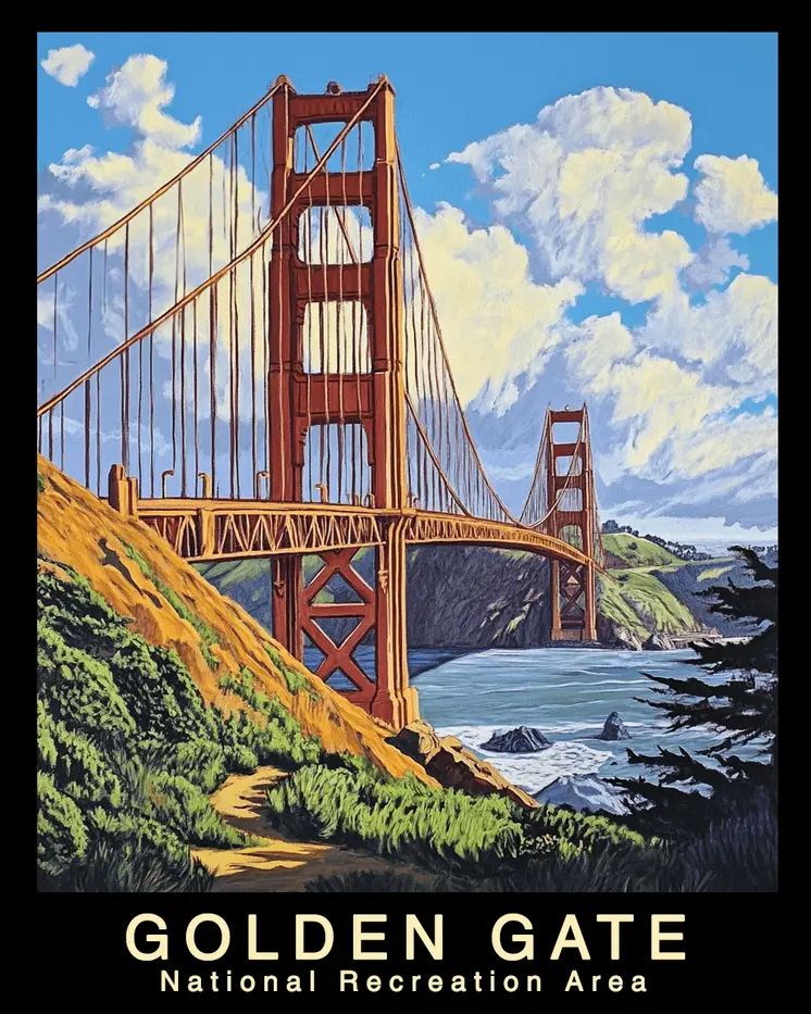 Impressionist - Golden Gate Souvenir Home Decor Wall Art Prints – 8″x10″ Artwork – 11″x14″ Mat