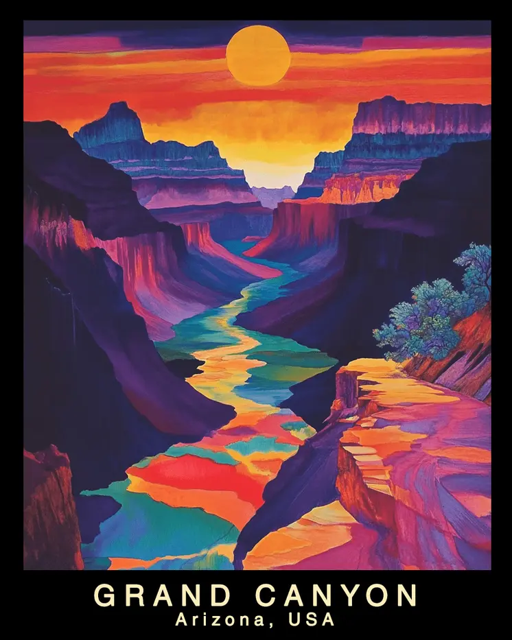Abstract - Grand Canyon Souvenir Home Decor Wall Art Prints – 8″x10″ Artwork – 11″x14″ Matte