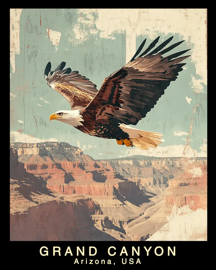 Bald Eagle - Grand Canyon Souvenir Home Decor Wall Art Prints – 8″x10″ Artwork – 11″x14″ Matte