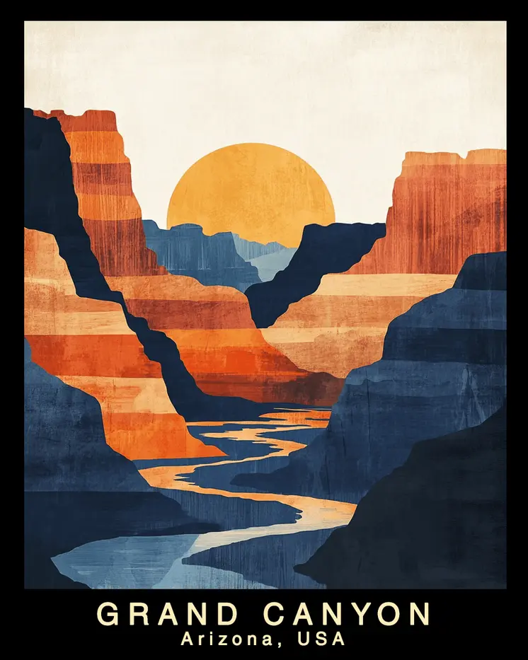 Memorable Evening - Grand Canyon Souvenir Home Decor Wall Art Prints – 8″x10″ Artwork – 11″x14″ Matte