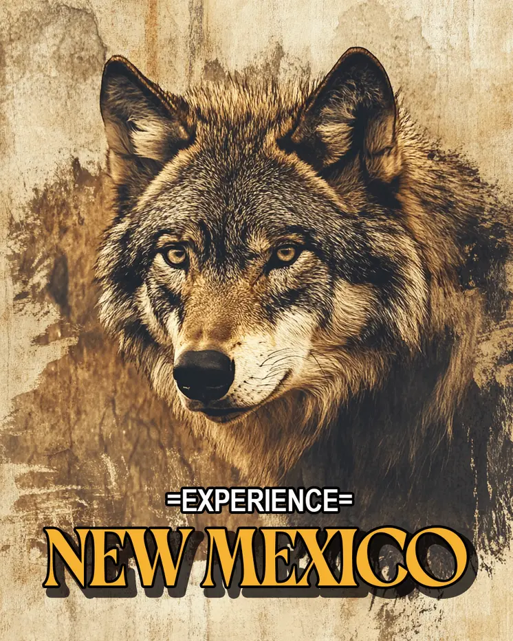 Wolf - New Mexico Souvenir Home Decor Wall Art Prints – 8″x10″ Artwork – 11″x14″ Mat