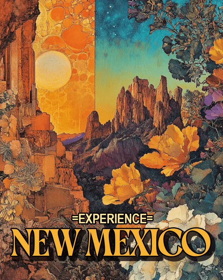Day and Night - New Mexico Souvenir Home Decor Wall Art Prints – 8″x10″ Artwork – 11″x14″ Mat