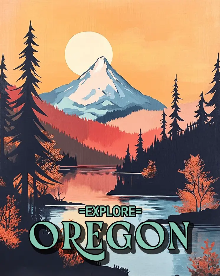Mt Hood - Oregon Souvenir Home Decor Wall Art Prints – 8″x10″ Artwork for 11″x14″ Frame