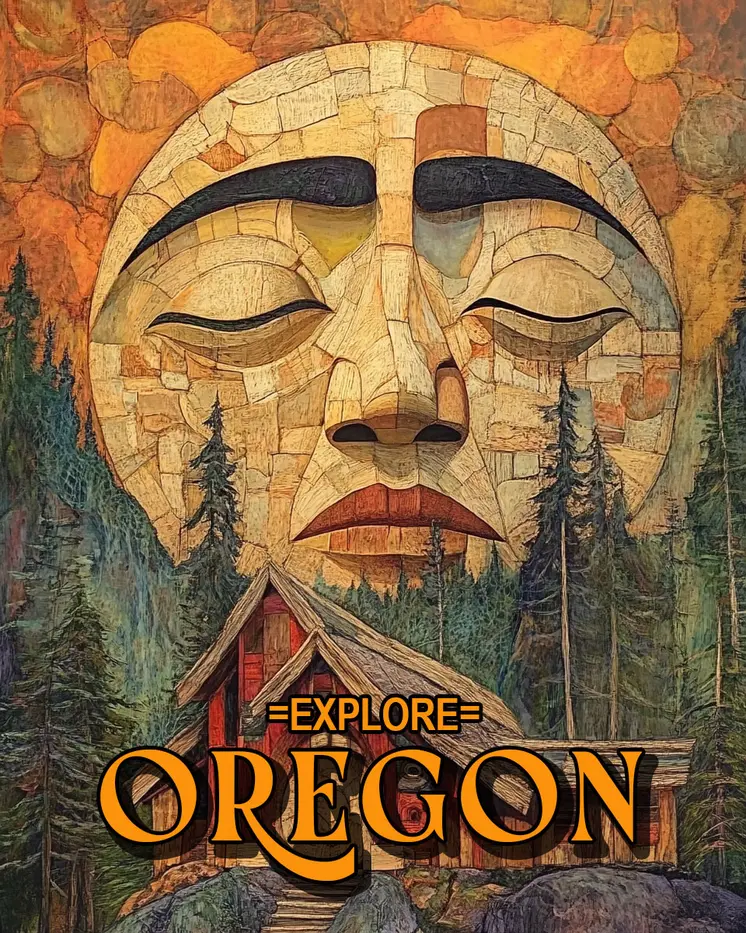 Full Moon - Oregon Souvenir Home Decor Wall Art Prints – 8″x10″ Artwork for 11″x14″ Frame