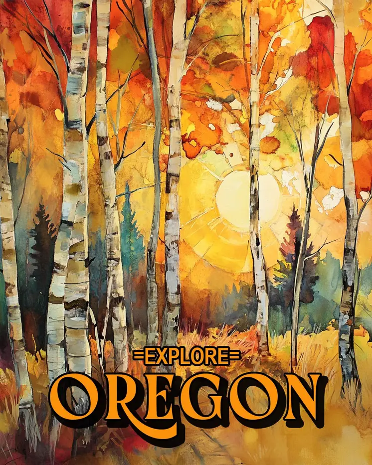 Aspen Morning - Oregon Souvenir Home Decor Wall Art Prints – 8″x10″ Artwork for 11″x14″ Frame