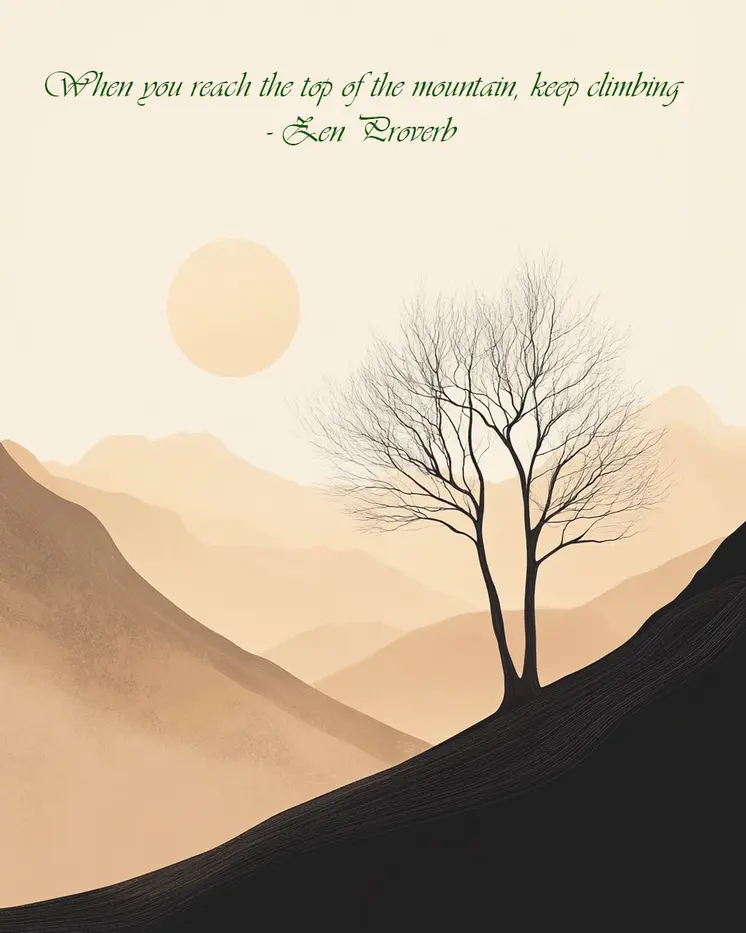 Reach the Top - Inspirational Art Prints Wall Art Prints - 8"x10" Art Print for 11"x14" Frame