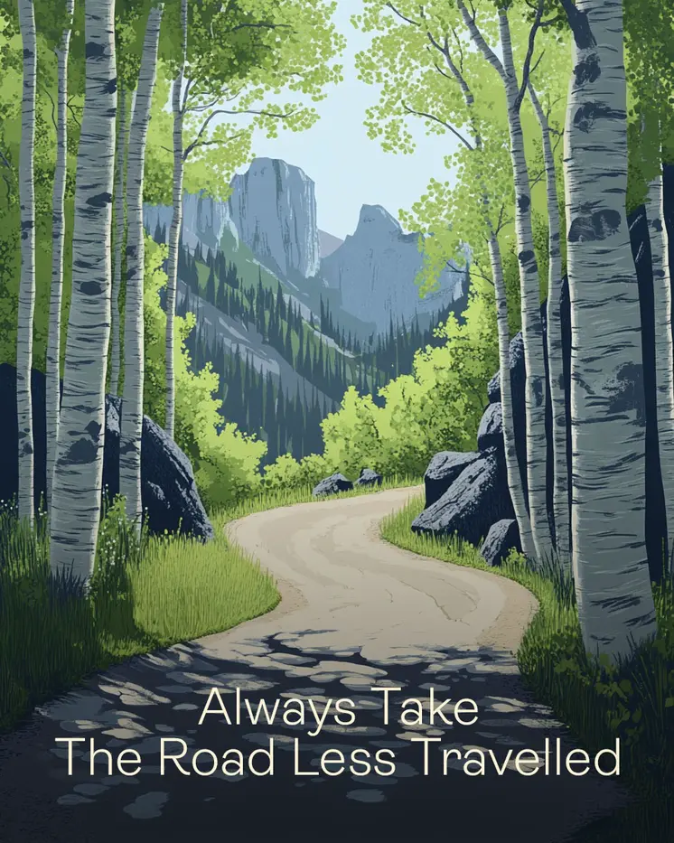 Road Less Traveled - Motivational Art Prints Wall Art Prints - 8"x10" Art Print for 11"x14" Frame