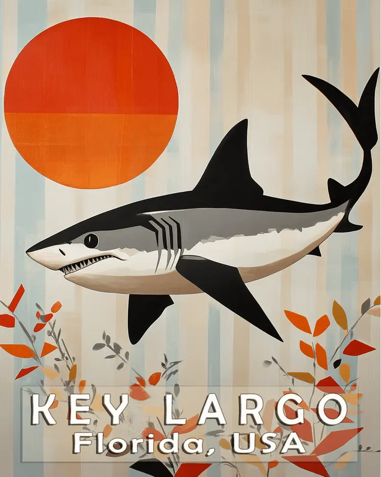 Name Drop - Key Largo - Wall Art Print - Ocean Seaside Beachcore - 8"x10" Artwork - 11"x14" Matte