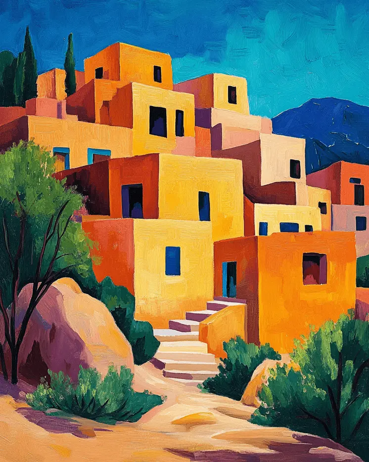 Pueblo - Western and Southwestern Home Decor Wall Art Prints – 8″x10″ Artwork – 11″x14″ Matte