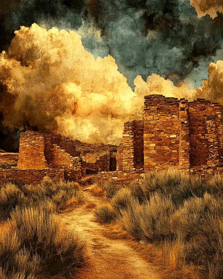 Ancient Pueblo #3 - Western and Southwestern Home Decor Wall Art Prints – 8″x10″ Artwork – 11″x14″ Matte