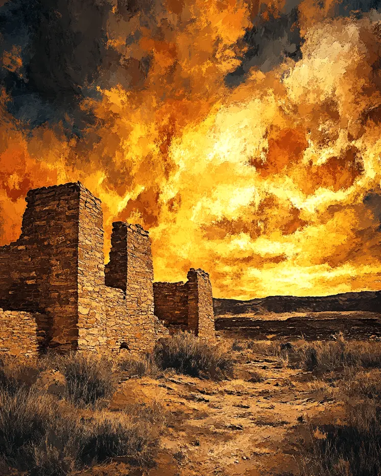 Ancient Pueblo #4 - Western and Southwestern Home Decor Wall Art Prints – 8″x10″ Artwork – 11″x14″ Matte