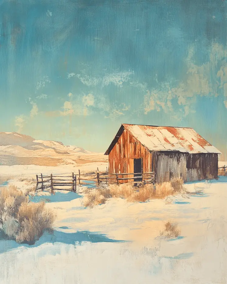 A Winter Day on the Texas Plains - Western and Southwestern Home Decor Wall Art Prints – 8″x10″ Artwork – 11″x14″ Matte