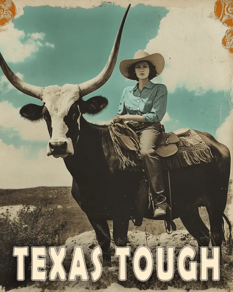 Texas Tough - Cowgirl - Western and Southwestern Home Decor Wall Art Prints – 8″x10″ Artwork – 11″x14″ Matte