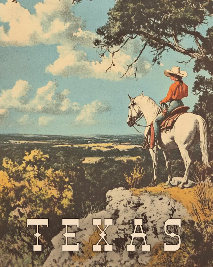 Texas Poster - Western and Southwestern Home Decor Wall Art Prints – 8″x10″ Artwork – 11″x14″ Matte