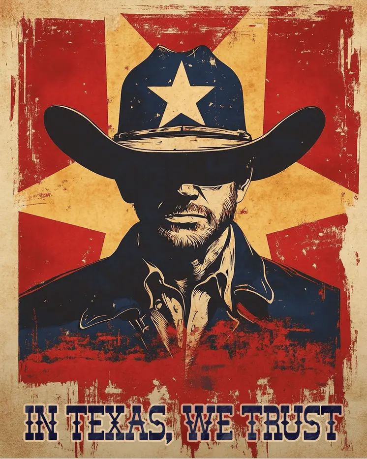 In Texas, We Trust - Western and Southwestern Home Decor Wall Art Prints – 8″x10″ Artwork – 11″x14″ Matte
