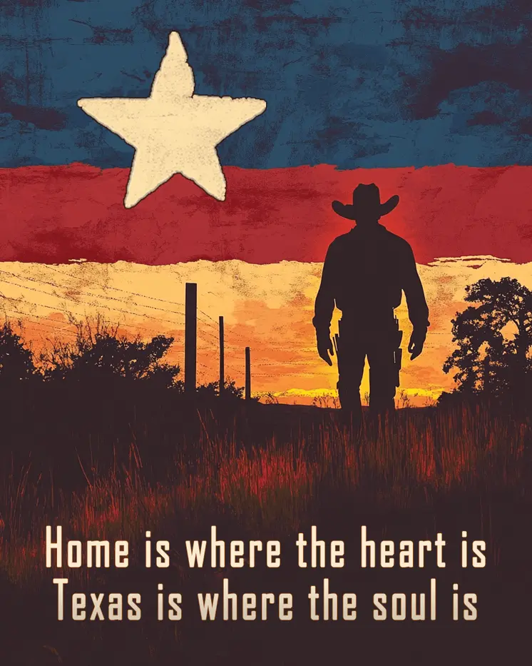 Texas Heart and Soul - Western and Southwestern Home Decor Wall Art Prints – 8″x10″ Artwork – 11″x14″ Matte