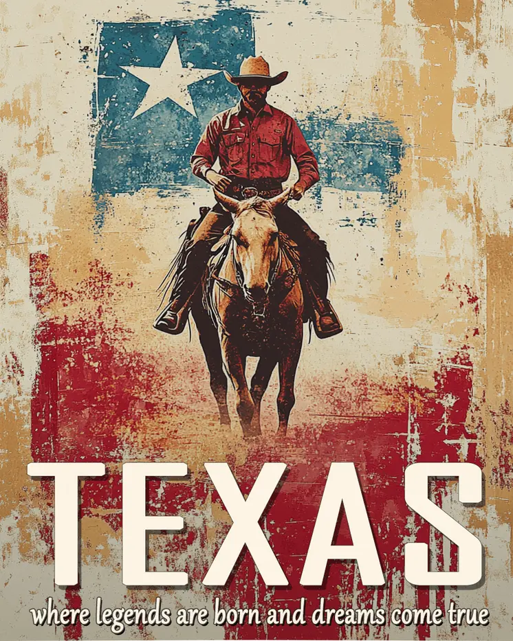 Texas Legends - Western and Southwestern Home Decor Wall Art Prints – 8″x10″ Artwork – 11″x14″ Matte