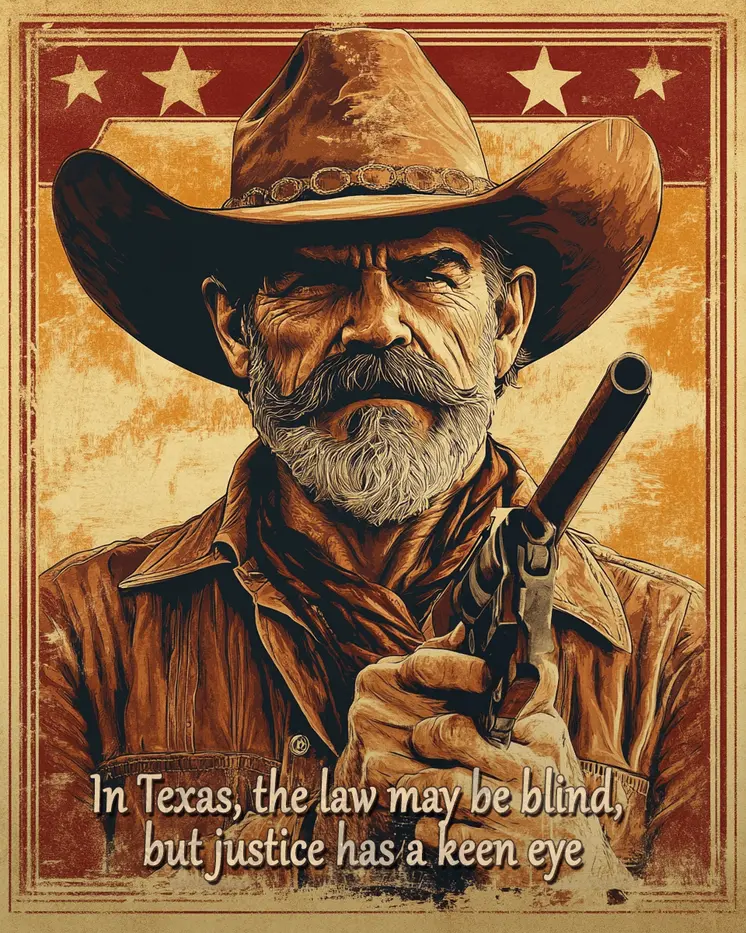 Texas Justice - Western and Southwestern Home Decor Wall Art Prints – 8″x10″ Artwork – 11″x14″ Matte