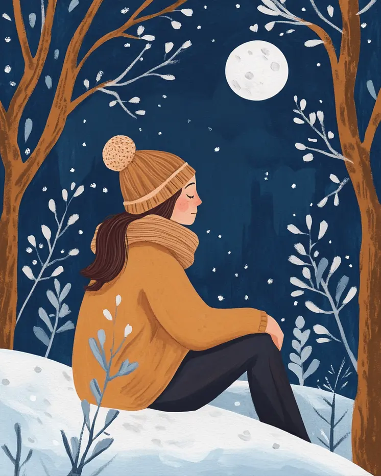Winter Meditation - Zen Art for Meditation Home Decor Wall Art Prints – 8″x10″ Artwork – 11″x14″ Matte