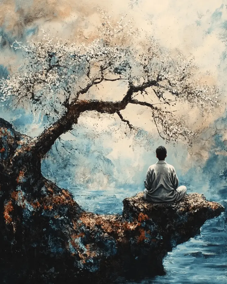 At Peace with Nature - Zen Art for Meditation Home Decor Wall Art Prints – 8″x10″ Artwork – 11″x14″ Matte