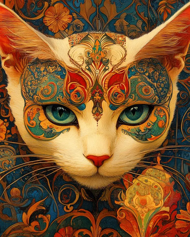 Mystic Kat - Cat and Kitten Wall Art Prints -  8"x10" Artwork for 11"x14" Frame
