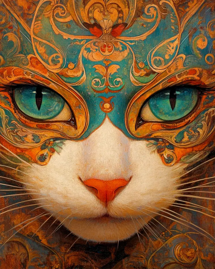 Mesmerizing - Cat and Kitten Wall Art Prints -  8"x10" Artwork for 11"x14" Frame