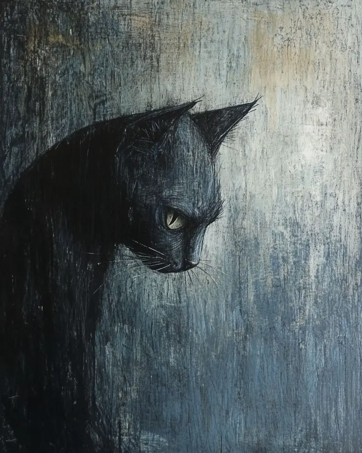 Dark Thoughts - Cat and Kitten Wall Art Prints -  8"x10" Artwork for 11"x14" Frame