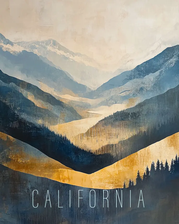 Mountain Range - California Souvenir Home Decor Wall Art Prints – 8″x10″ Artwork for 11″x14″ Frame