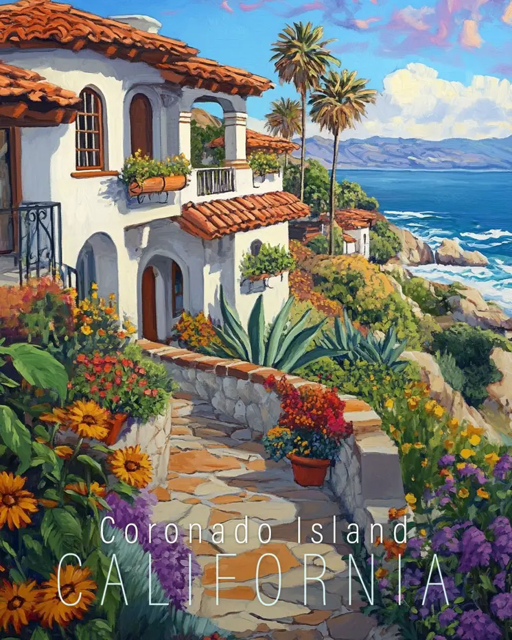 Coastal Living - California Souvenir Home Decor Wall Art Prints – 8″x10″ Artwork for 11″x14″ Frame