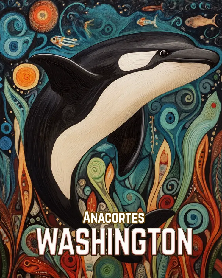 Killer Whale - Washington State Souvenir Home Decor Wall Art Prints – 8″x10″ Artwork for 11″x14″ Frame