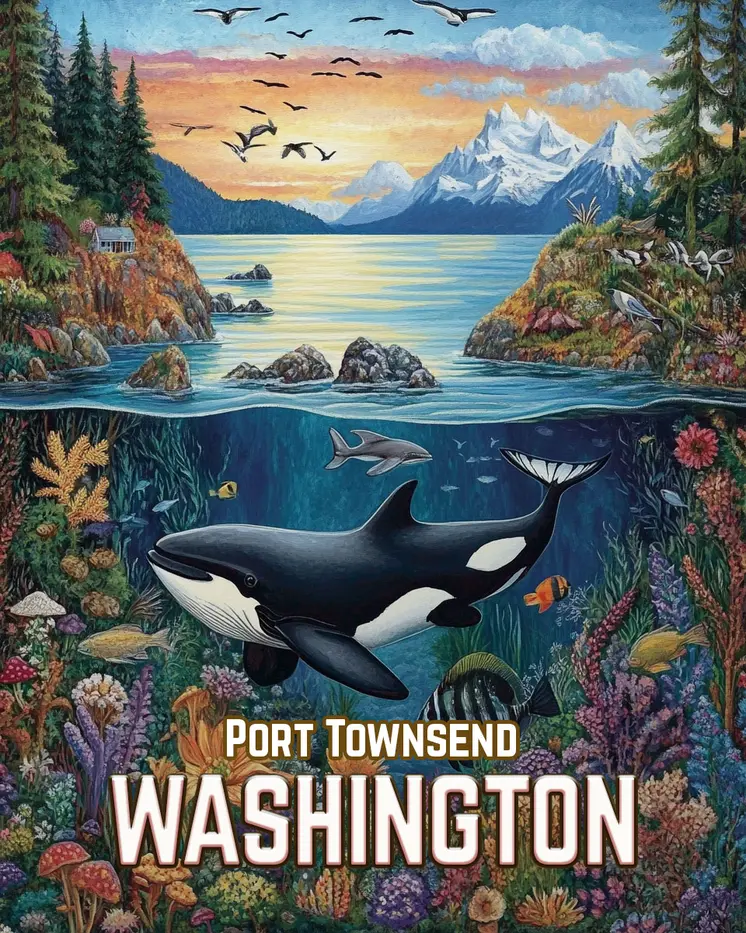 Underwater Scene - Washington State Souvenir Home Decor Wall Art Prints – 8″x10″ Artwork for 11″x14″ Frame