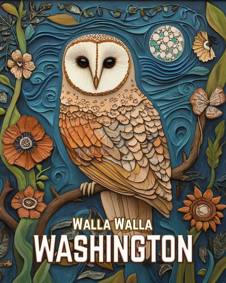 Barn Owl - Washington State Souvenir Home Decor Wall Art Prints – 8″x10″ Artwork for 11″x14″ Frame