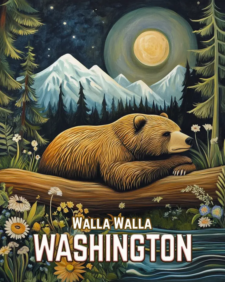 Sleeping Bear - Washington State Souvenir Home Decor Wall Art Prints – 8″x10″ Artwork for 11″x14″ Frame