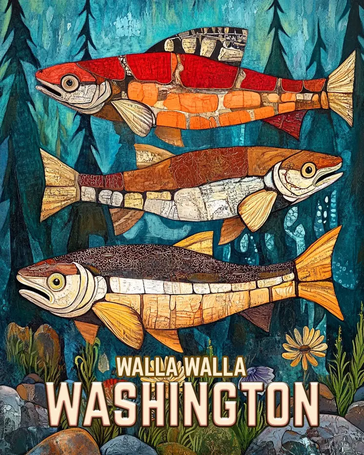 Trout - Washington State Souvenir Home Decor Wall Art Prints – 8″x10″ Artwork for 11″x14″ Frame
