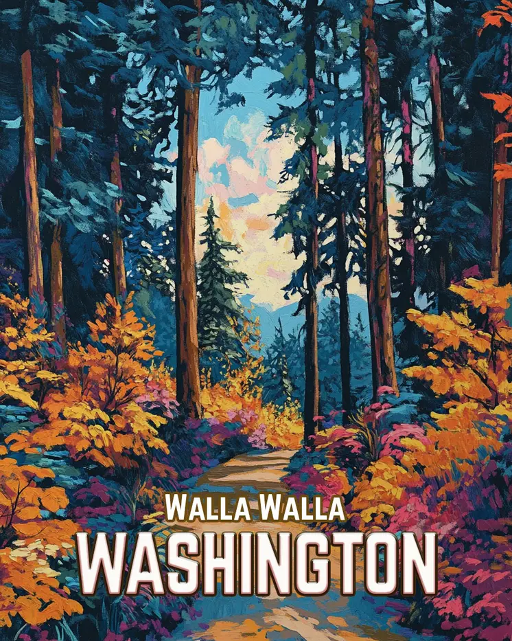 Woodland Path - Washington State Souvenir Home Decor Wall Art Prints – 8″x10″ Artwork for 11″x14″ Frame