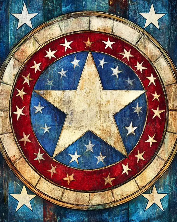 Shield - American USA Patriotic Wall Art Prints - 8"x10" Art Print for 11"x14" Frame