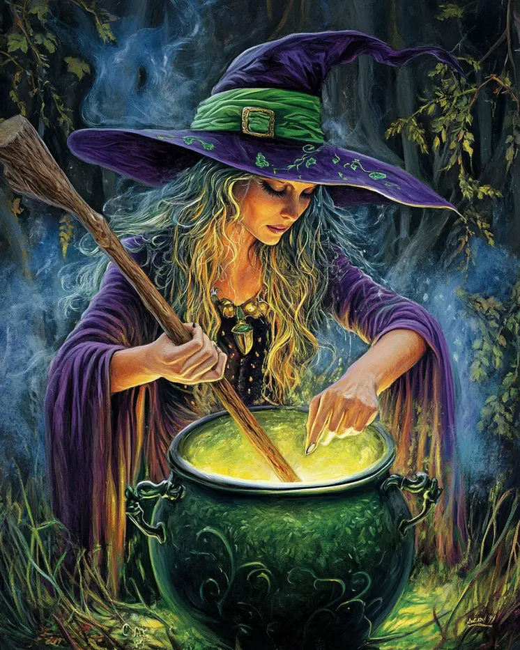 Witches Brew - Witch and Witches Wall Art Prints - 8"x10" Art Print for 11"x14" Frame