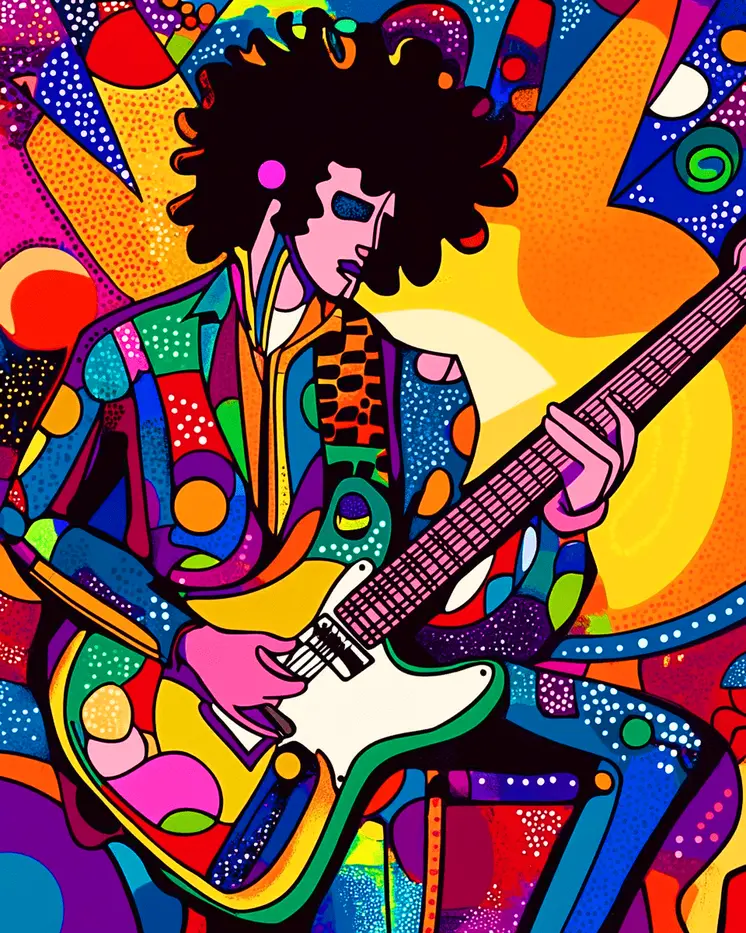 Jammin - Retro 60's & 70's Art Prints - 8"x10" Art Print for 11"x14" Frame