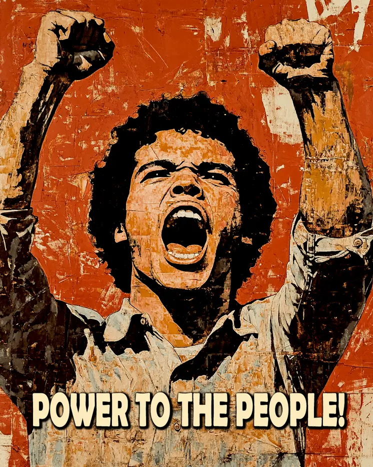 Power to the People - Retro 60's & 70's Art Prints - 8"x10" Art Print for 11"x14" Frame