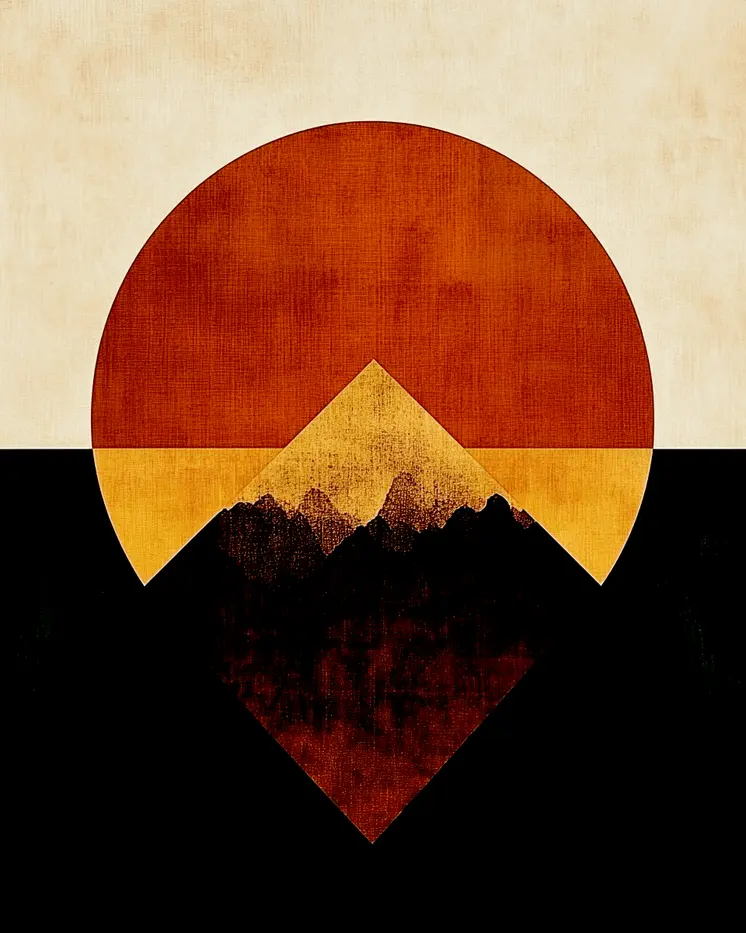 Minimalist Mountain - Retro 60's & 70's Art Prints - 8"x10" Art Print for 11"x14" Frame