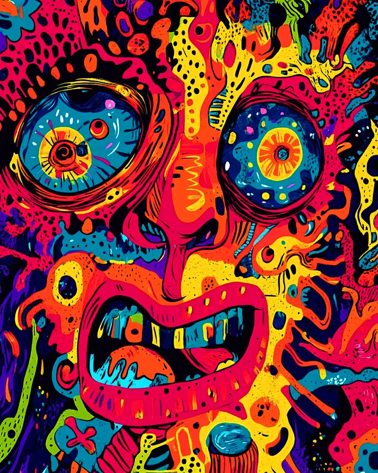 Bad Trip - Retro 60's & 70's Art Prints - 8"x10" Art Print for 11"x14" Frame