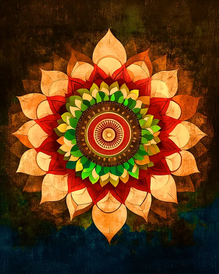 Earthtone Mandala - Retro 60's & 70's Art Prints - 8"x10" Art Print for 11"x14" Frame