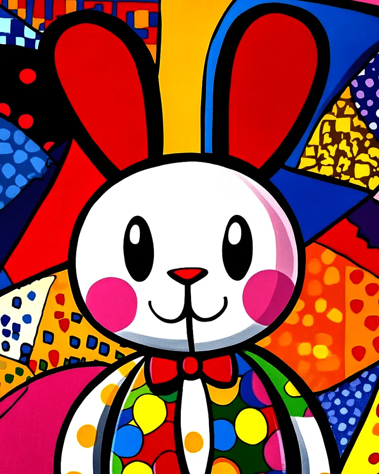 Pop Art Bunny - Retro 60's & 70's Art Prints - 8"x10" Art Print for 11"x14" Frame
